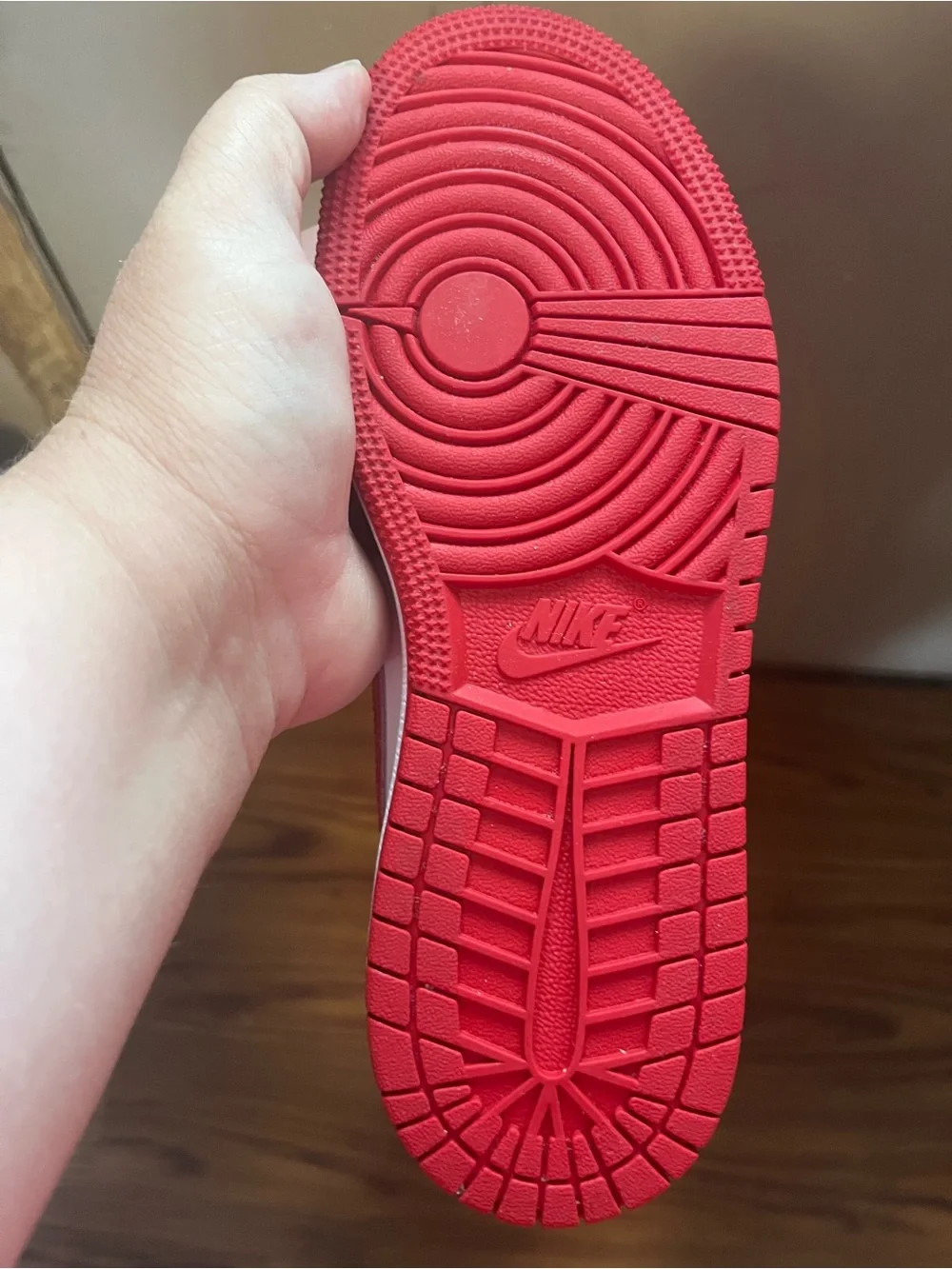 Jordan Kids' Red and White Low-Top Sneaker